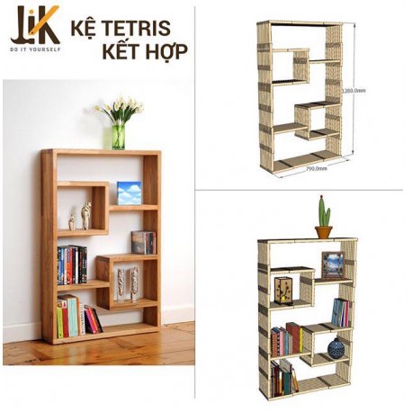 Kệ sách kiểu Tetris