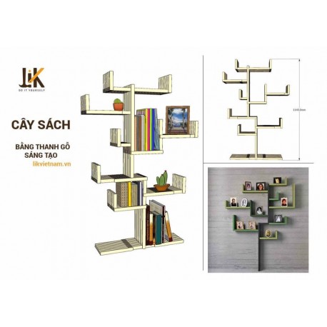 Kệ sách treo tường hình cây