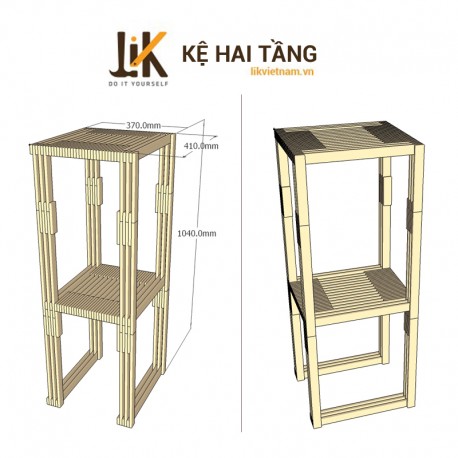 Kệ trang trí 2 tầng