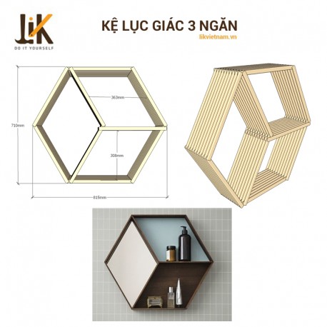 Kệ lục giác ốp tường