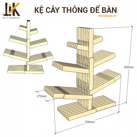 Kệ cây thông để bàn