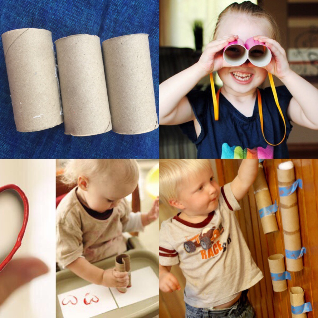 Lõi cuộn giấy trở thành ống nhóm, hay công cụ để vẽ